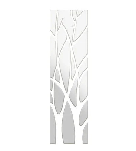 sticker mural acrylique branches stylisées moderne minimaliste blanc gris doré