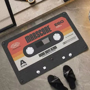 tapis cassette audio vintage vaporwave noir rose bleu violet blanc orange gris tapisserie décorative