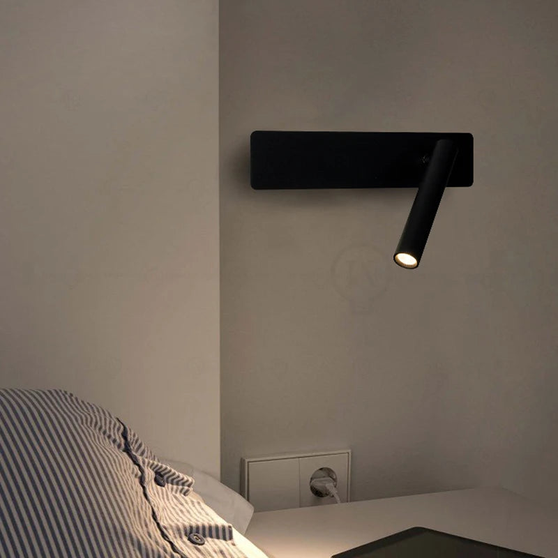 lampe murale moderne rotative bras articulé blanc led minimaliste fixée mur