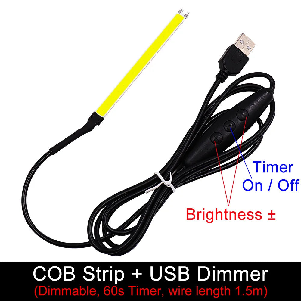 ruban led cob jaune 100mm clips usb dimmable moderne