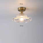 suspension lumineuse vintage transparente motifs floraux vert orange bleu