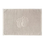 tapis bain coton imprimé pas pied vert gris moderne absorbant 80x50cm