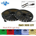 ruban led 5050 rgb 12v 60leds pcb noir adhésif moderne contrôleur cable connexion