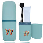 boite rangement salle bain brosse dents peigne motif papillon bleu