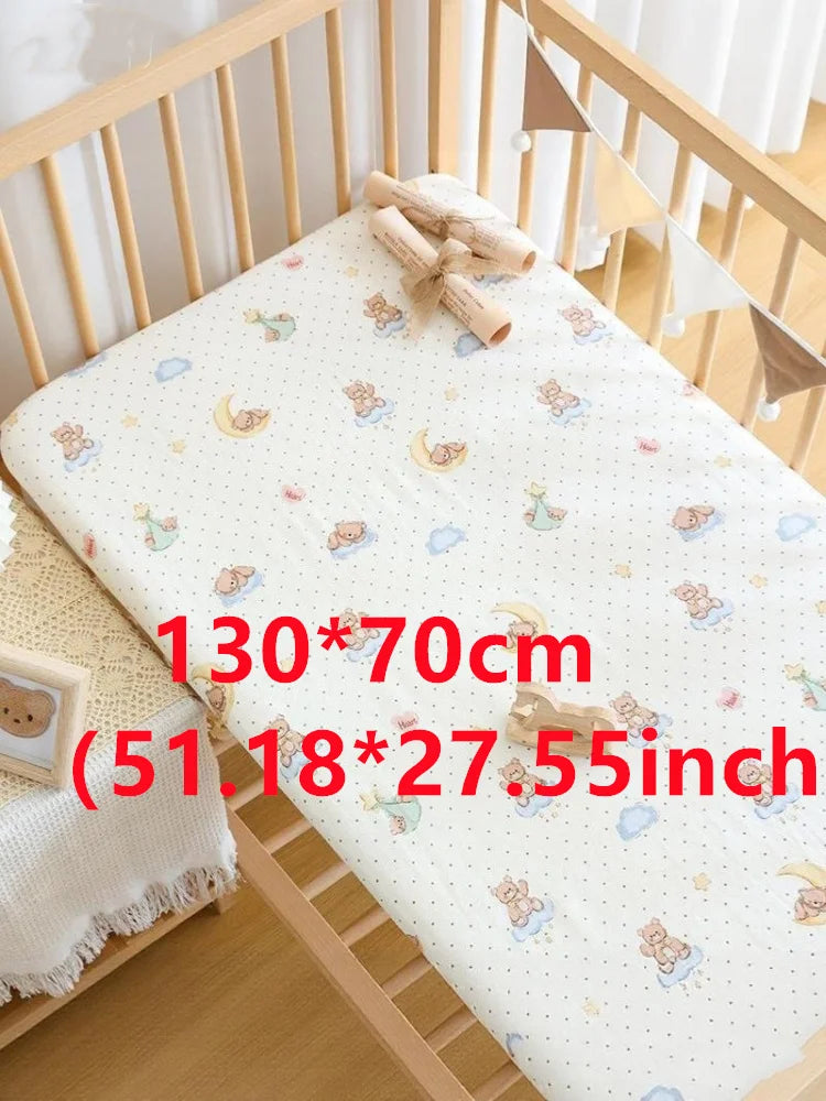 drap housse bébé imprimé animaux gris blanc moderne 90x50 120x60 130x70 polyester coton