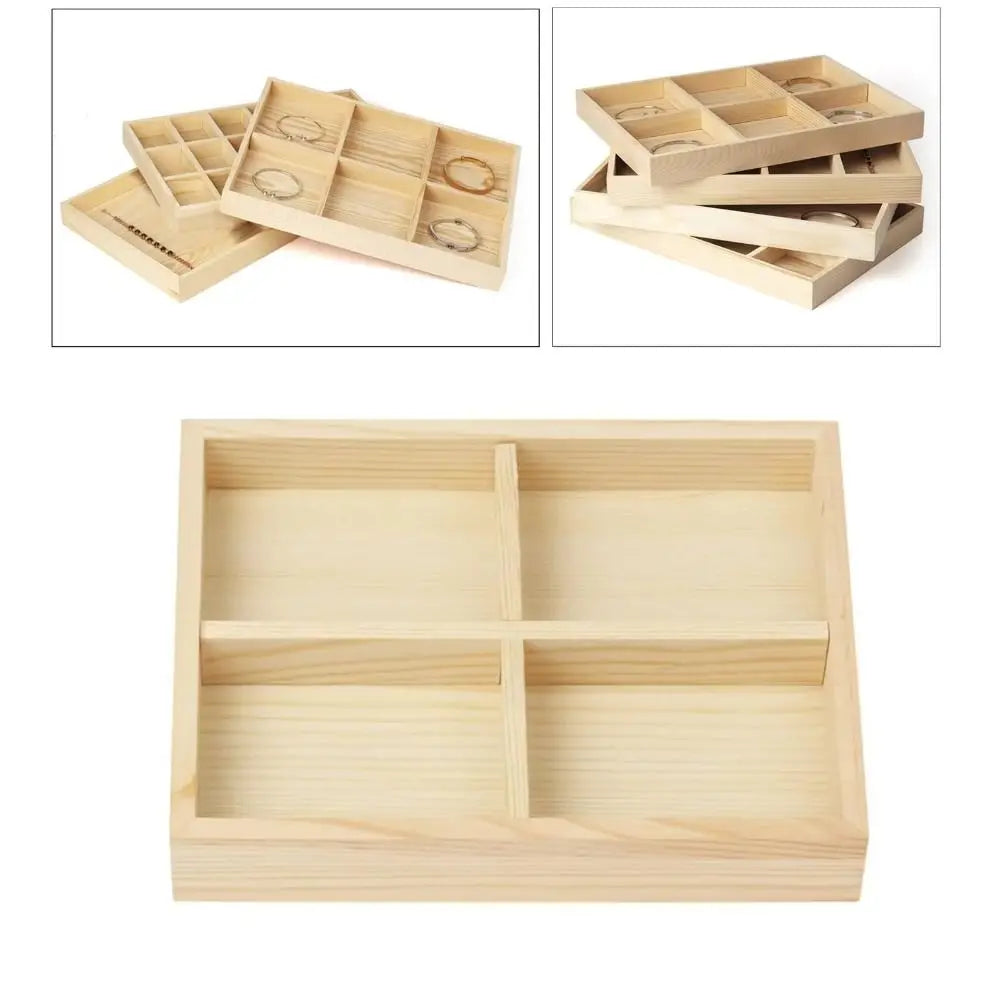 plateau présentation bijoux bois clair minimaliste compartiments rangement respectueux environnement moderne