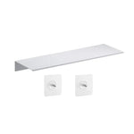 étagère murale adhésive aluminium moderne salle bains accessoires rangement gris lisse sans perçage
