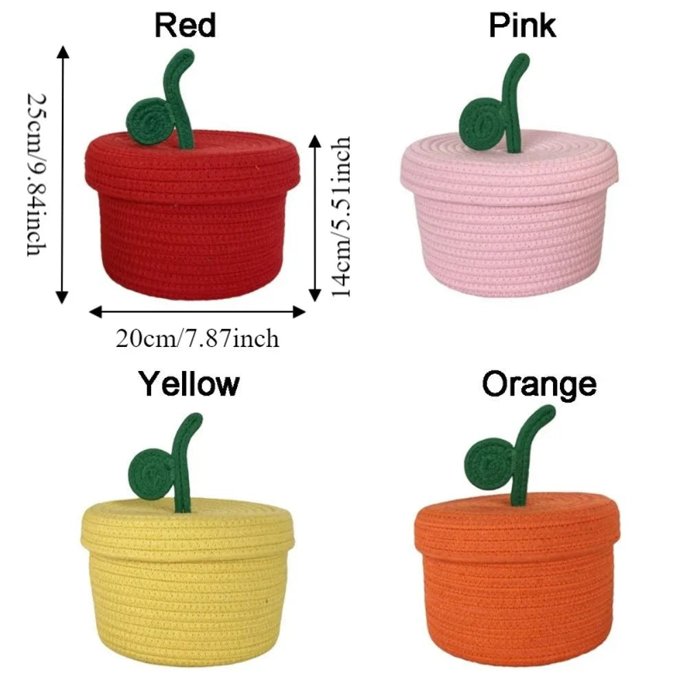 boîte rangement tissu tressé rouge jaune rose orange moderne décorative sans bpa