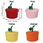 boîte rangement tissu tressé rouge jaune rose orange moderne décorative sans bpa