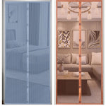 rideau porte bleu clair moustiquaire maille fine anti insectes boucles ultrasoniques moderne chambre salon