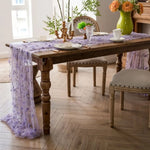 serviette table transparente fleurs dorées violet rose clair romantique mariage décoration anniversaire saint valentin