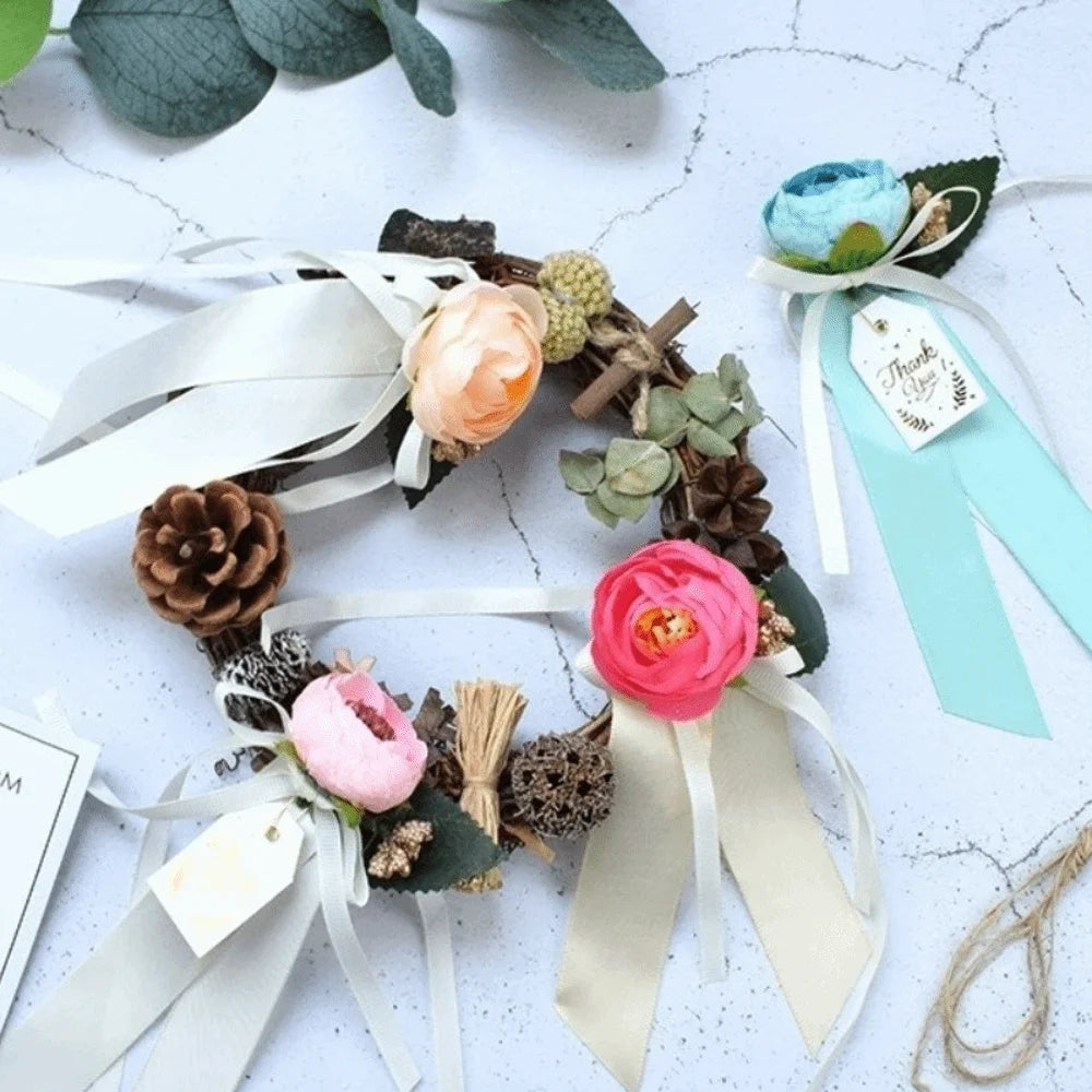 boîtes décoration fleurs artificielles rubans élégantes intérieur anniversaire mariage romantiques faux fleurs