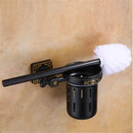 porte brosse wc bronze ornements floraux brosse aluminium pot rangement classique plaque noir