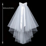 voile mariée tulle blanc classique clips ruban satin romantique fiançailles propositions photographie