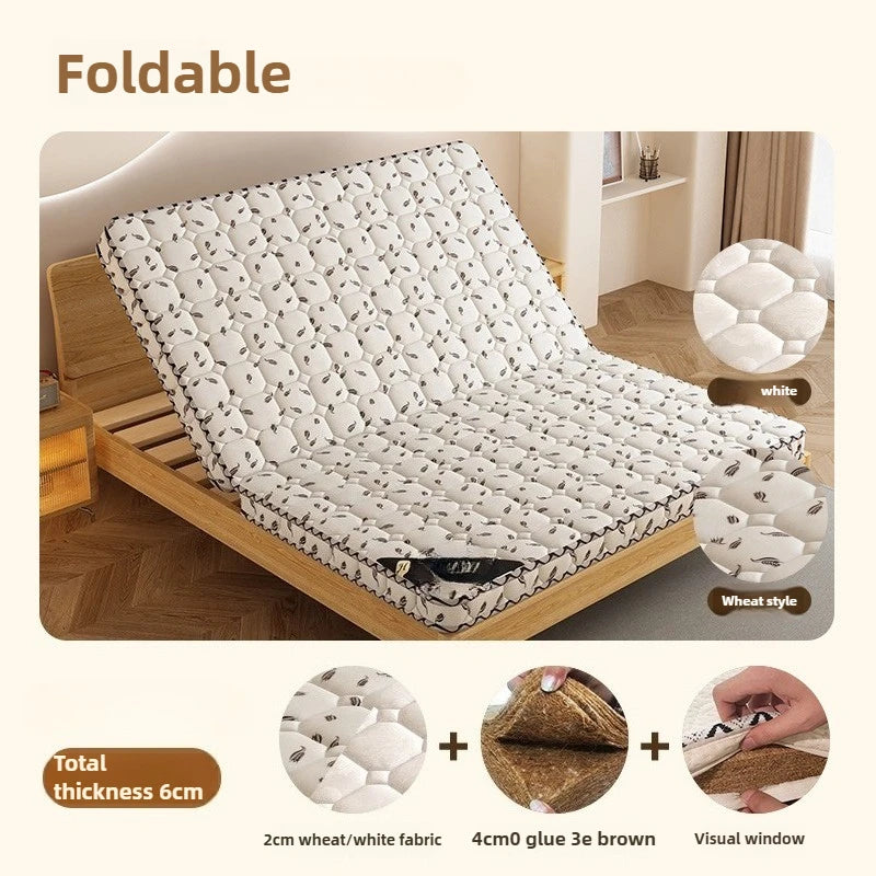 matelas cocotier naturel ferme chambre moderne blanc gris motif géométrique maison location confort
