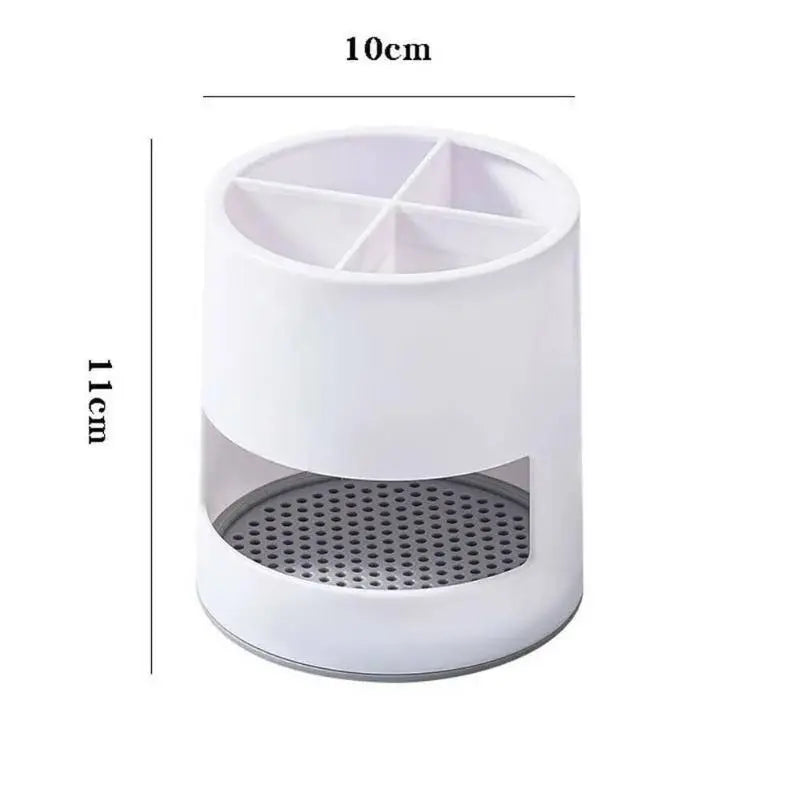 rangements cylindrique compartiments moderne stylos ciseaux maquillage baguettes fourchette transparent partial minimaliste blanc vert