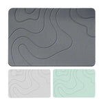 tapis bain gris moderne absorbant rapide securation ondulé vert clair entrée