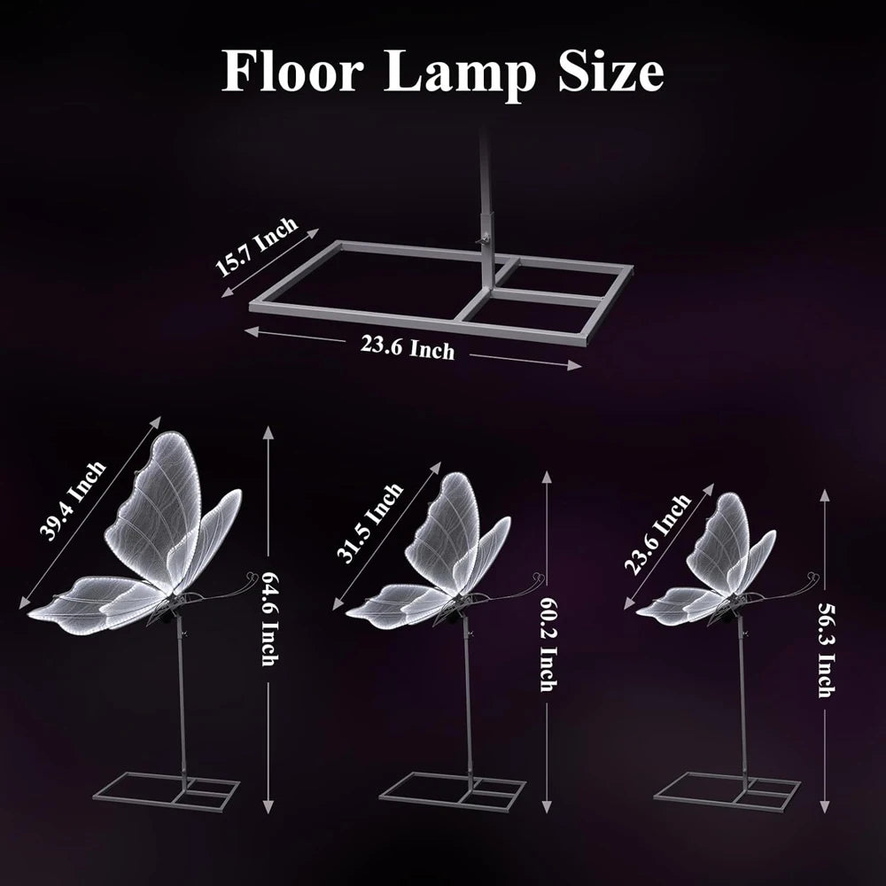 lampe sol moderne papillon blanc ailes battantes grande fête anniversaire mariage événement enfants