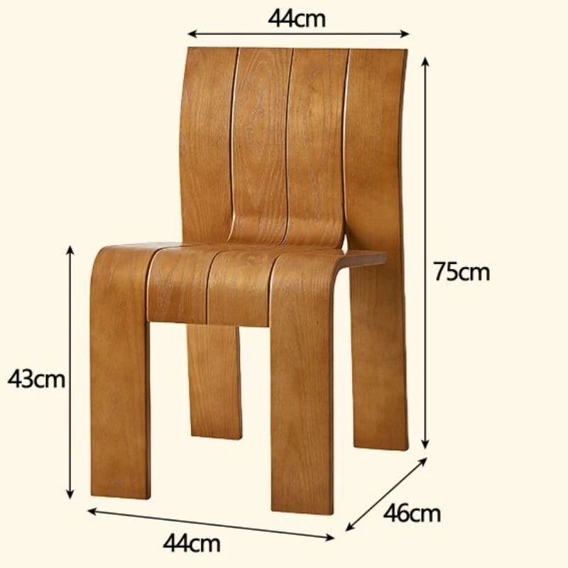chaise bois naturel moderne dossier haut grain bois intérieur unique minimaliste