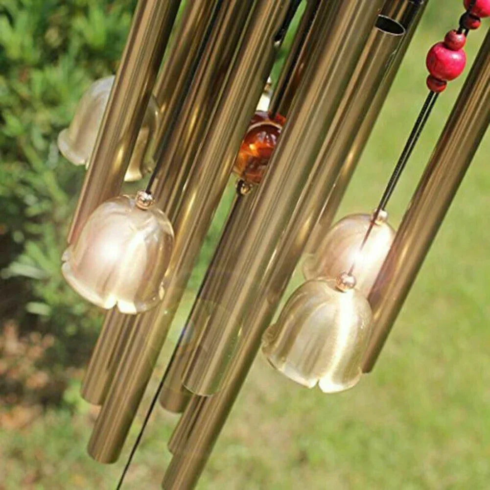 cloche vent ange doré rouge métal brillant traditionnelextérieur cloches fixé chaînes