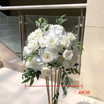 décoration mariage rose blanche soie diamètre 50cm intérieur présentoirs transparents