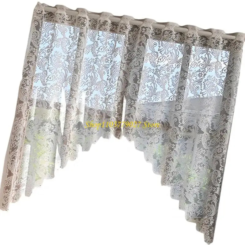 rideau blanc floral transparent dentelle chambre salon facile decoration champêtre