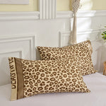 lot deux taies d'oreiller rectangulaires 48x74cm housse coussin décorative motif géométrique moderne