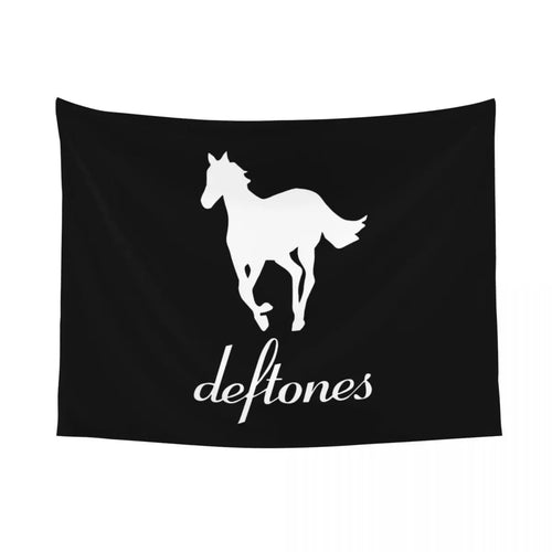 tapisserie murale minimaliste cheval noir blanche decoration maison tapisserie polyester grande petite chambre salon