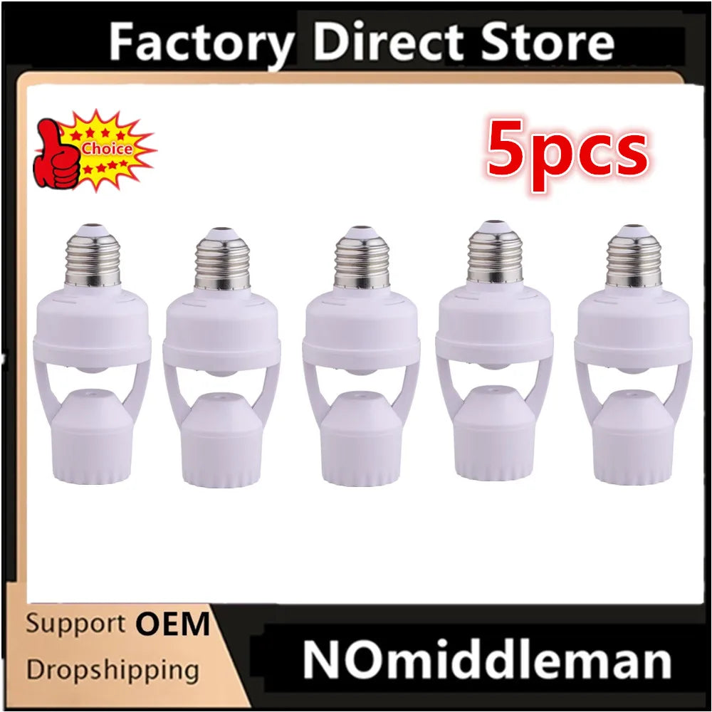 adaptateur prise e27 detecteur mouvement pir blanc moderne pratique led 30w interrupteur auto