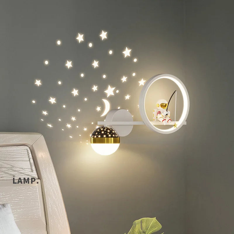 lampe murale moderne blanc doré noir brillante figurine licorne globe lumineux certification sécurité flux