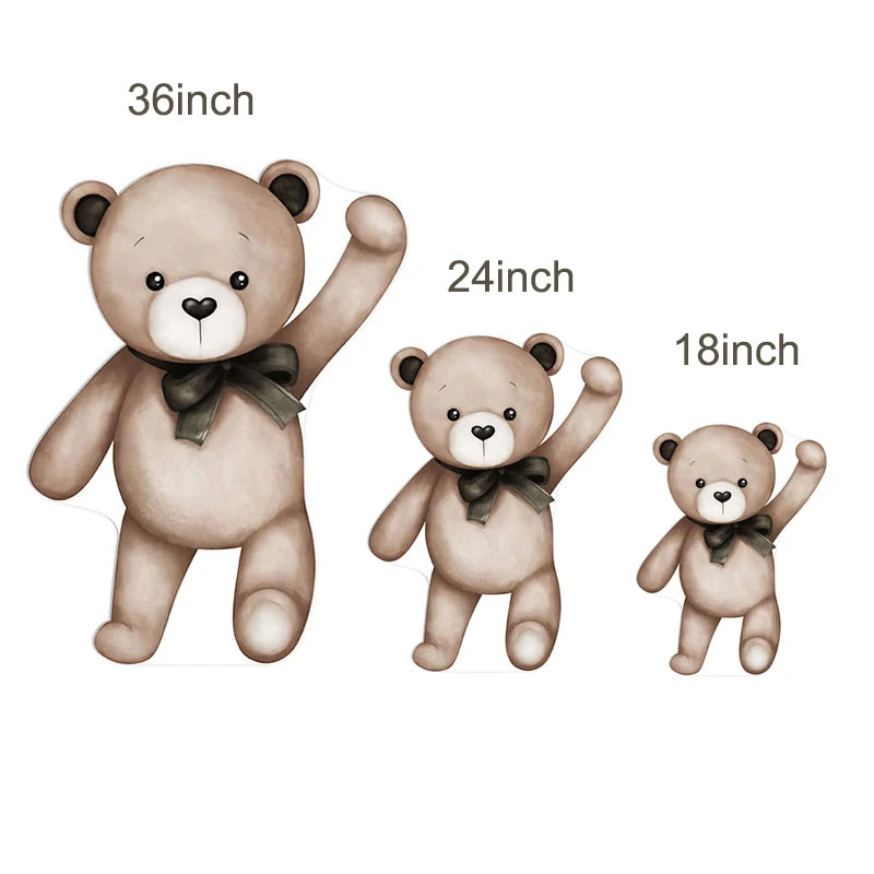 décoration fête bébé ours peluche 36 pouces 24 pouces 18 pouces rubans mignon classiqueOpaque
