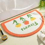 tapis bain floral pastoral absorbant doux antidérapant jaune rouge vert bleu orange blanc enfants