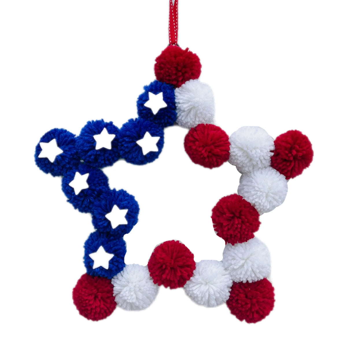 décoration murale rouge blanche bleue étoile coeur pompons halloween saint valentin anniversaire mariage festive