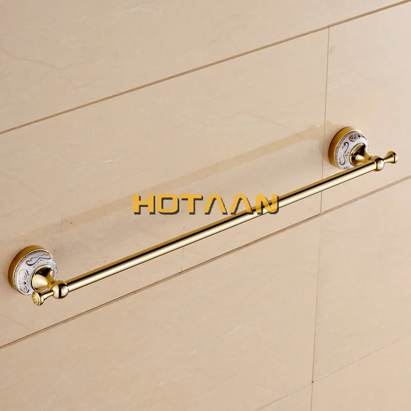 accessoires salle bain doré ornements floraux classique porte serviettes porte roulons fixations
