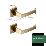 accessoires salle bain doré moderne minimaliste double étagère porte serviettes porte papier toilette brush