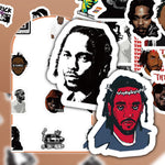 stickers adhésifs pop art graphiques portraits citations logos noir blanc gris rouge vert bleu