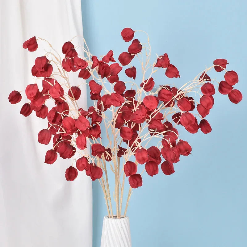 bouquet artificiel moderne rouge blanc rose petites fleurs cloche décoration mariage fête
