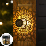 lampe solaire murale noire motif ajouré ip65 led moderne adhésive extérieure jardin couloir decoration