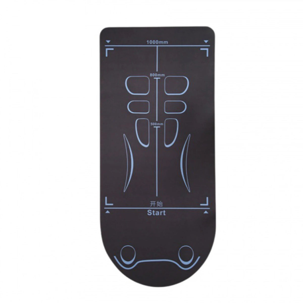 tapis d'exercice yoga noir bleu clair motifs géométriques moderne opacité silencieux fitness abdominal pilates