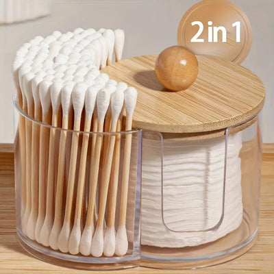boîte rangement coton tige serviettes papier transparent moderne salle bain organizer compartiments minimaliste