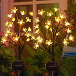 décoration extérieure arbre lumineux fleurs multicolore moderne solaire jardin patio