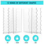 outils décoration gâteau plastique transparent moderne rayures bordures ondulées kit six pièces adhésif
