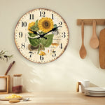 Décoration murale salon horloge tournesol