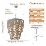 lampe suspendue bois blanc noire chaîne dorée classique vintage chambre cuisine salle manger
