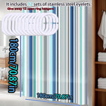 rideau douche opaque éva rayé moderne bleu vert gris blanc