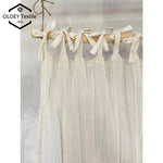 rideau moderne minimaliste beige clair rayures fines semi transparent fenêtre