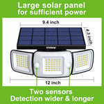 lampe solaire moderne panneau noir cellules solaires capteurs mouvement murale led