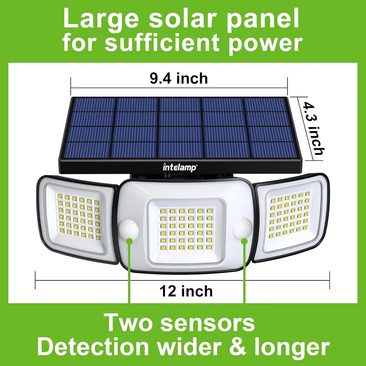 lampe solaire moderne panneau noir cellules solaires capteurs mouvement murale led