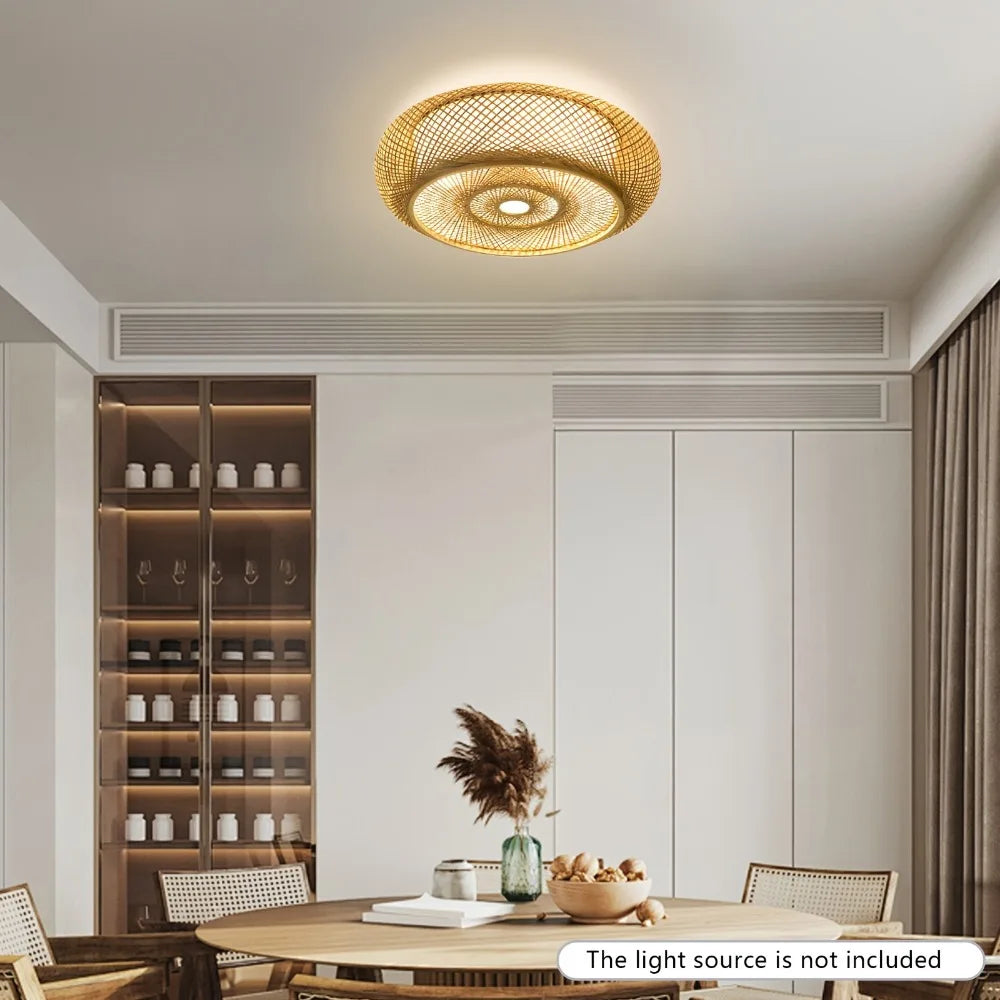 lampe moderne rustique bambou naturel toucher marche arrêt led e27 40cm 50cm 60cm 80cm
