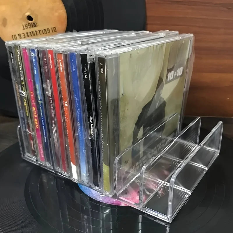 support disques cd transparent moderne rangement disques cds sans tracas usage multiple plastique minimaliste